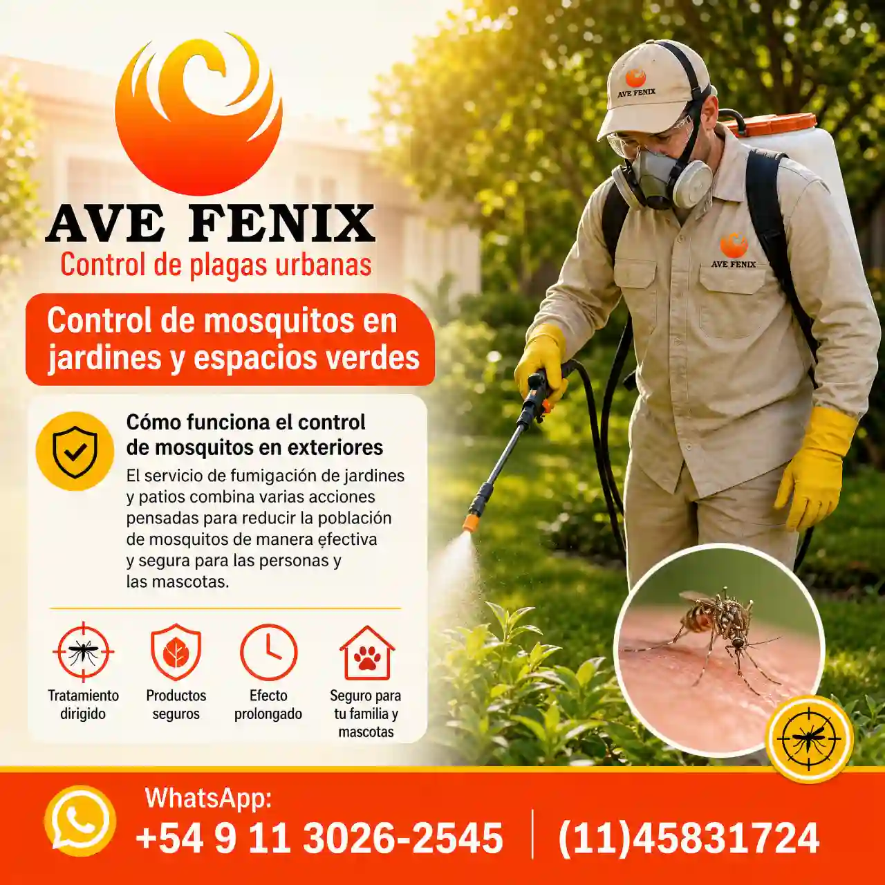 Control de mosquitos en jardines y espacios verdes